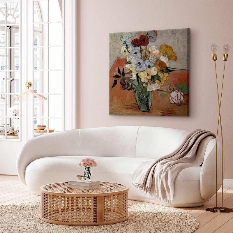 Quadro - Stilllife with Japanese vase, roses and anemones (Vincent Van Gogh) in Poster e stampe Collezione Casa - Trebisacce, commercioVirtuoso.it