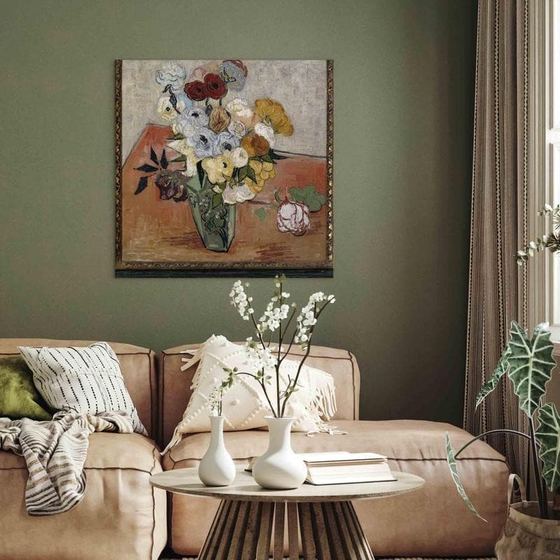 Quadro - Stilllife with Japanese vase, roses and anemones (Vincent Van Gogh) in Poster e stampe Collezione Casa - Trebisacce, commercioVirtuoso.it