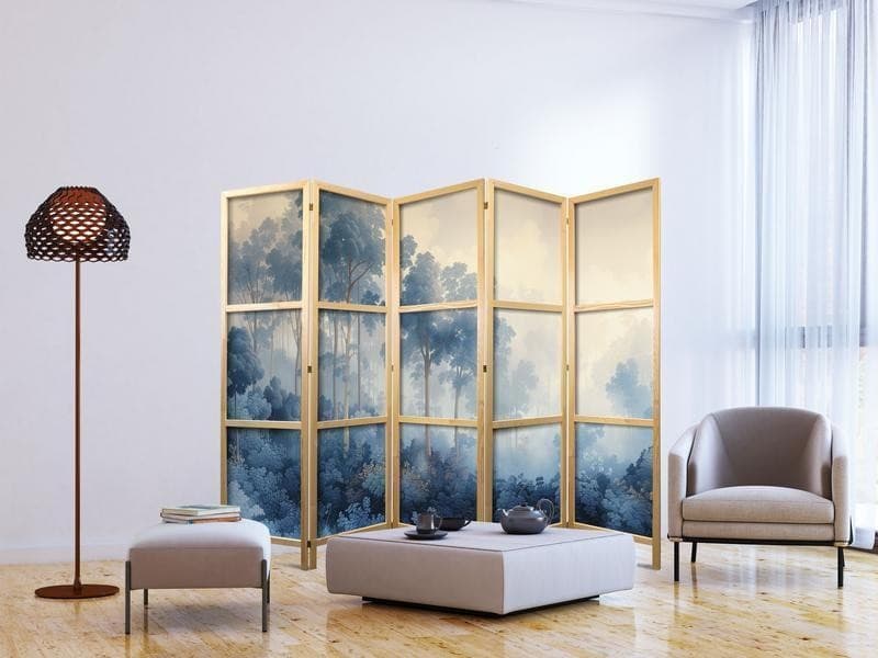 Paravento giapponese Foresta azzurra da favola 5 ante in Paraventi Collezione Casa - Trebisacce, commercioVirtuoso.it