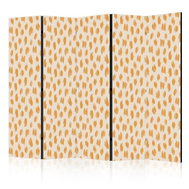 Paravento - Drawn Pattern in Spots and Dots - in Shades of Orange and Ecru in Paraventi Collezione Casa - Trebisacce, commercioVirtuoso.it