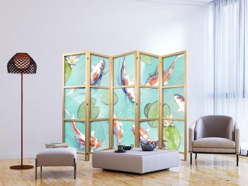 Paravento giapponese Spettacolare Carpa Koi 5 ante in Paraventi Collezione Casa - Trebisacce, commercioVirtuoso.it