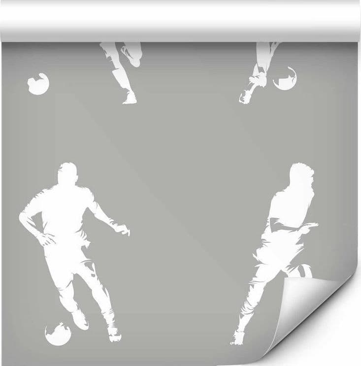 Tappezzeria murale - Sports Silhouettes - Dynamic figures of soccer players on a gray background in Arazzi e tappezzeria Collezione Casa - Trebisacce, commercioVirtuoso.it