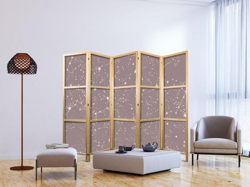 Paravento giapponese - Night Sky - Artistic Constellations and Stars in Pastel Shades in Paraventi Collezione Casa - Trebisacce, commercioVirtuoso.it