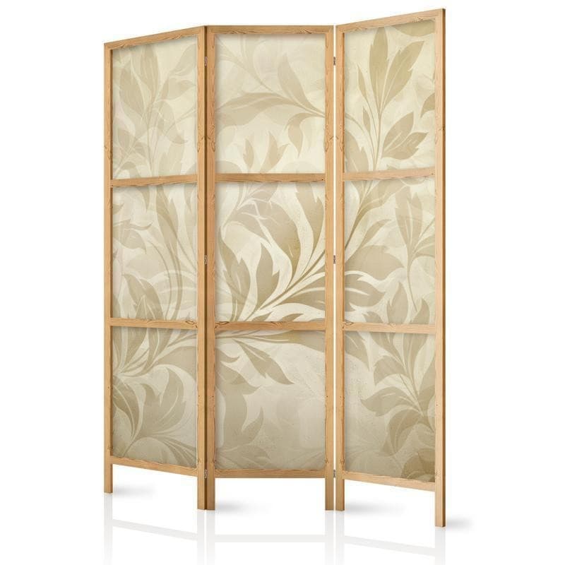Paravento giapponese Eleganti foglie beige 3 ante