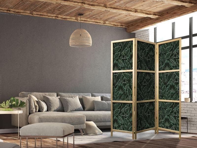 Paravento giapponese Fiori e foglie verdi 3 ante in Paraventi Collezione Casa - Trebisacce, commercioVirtuoso.it