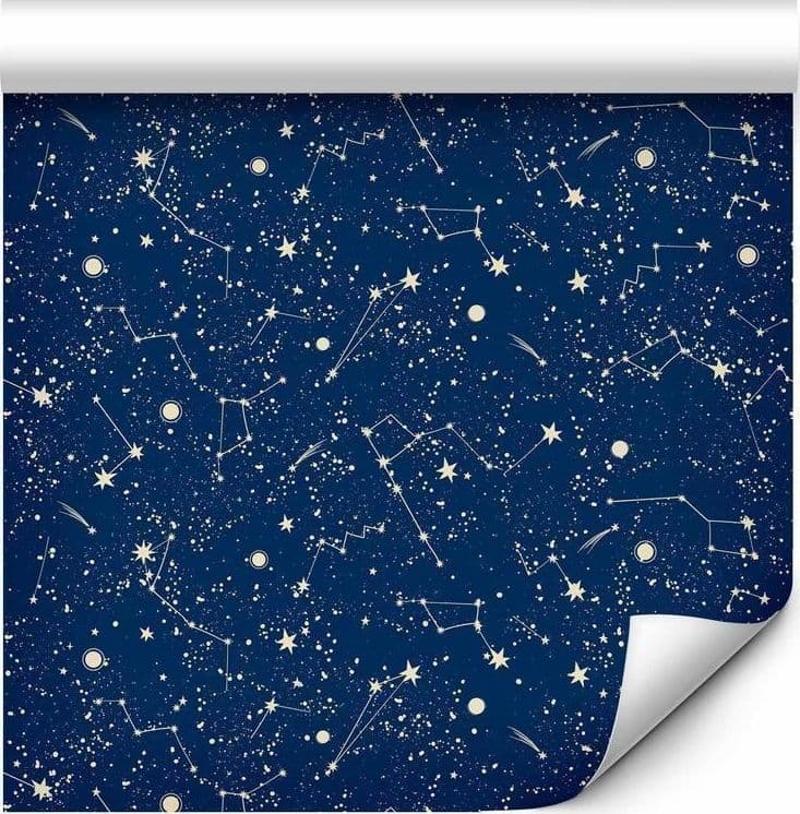 Tappezzeria murale - Cosmic Inspirations - Pattern with Stars and Constellations on a Dark Background in Carta da parati Collezione Casa - Trebisacce, commercioVirtuoso.it