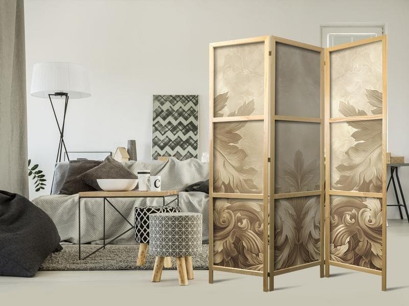 Paravento giapponese Ornamento barocco beige 3 ante in Paraventi Collezione Casa - Trebisacce, commercioVirtuoso.it