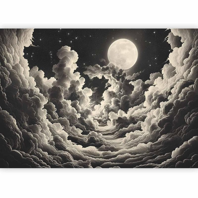 Carta da parati - Moon and Stars Singing Among the Great Clouds in Carta da parati Collezione Casa - Trebisacce, commercioVirtuoso.it