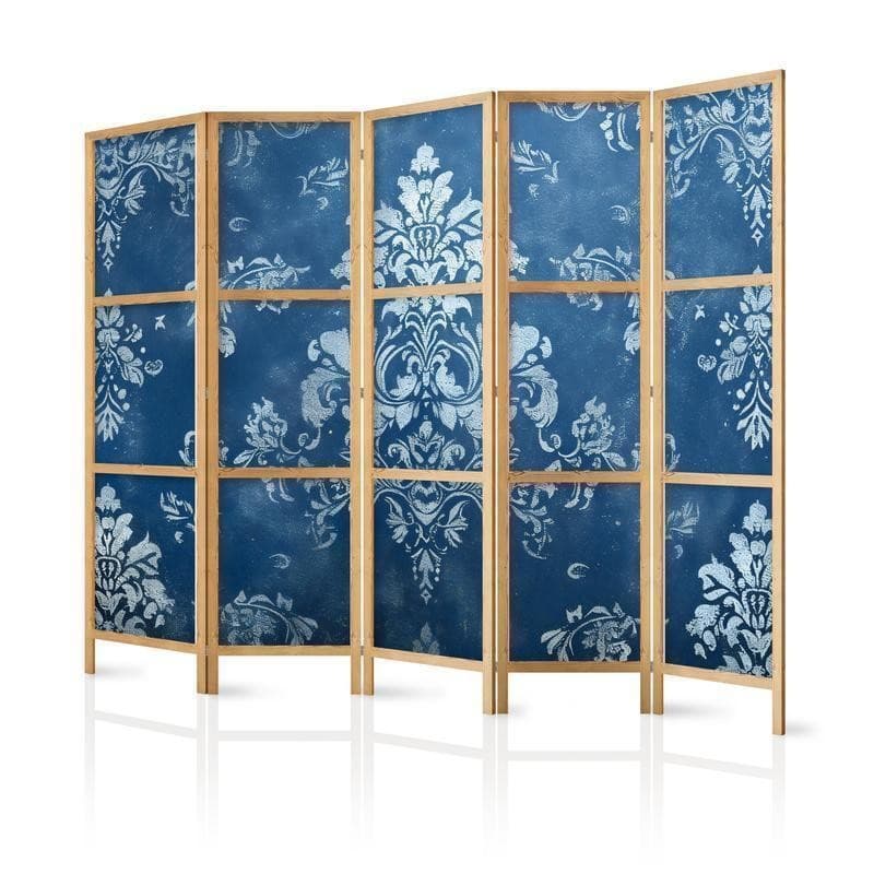 Paravento giapponese Ornamento retrò blu 5 ante