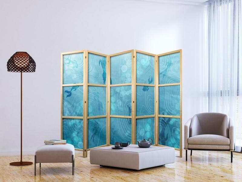 Paravento giapponese Pesci giapponesi nelle profondità dell'oceano 5 ante in Paraventi Collezione Casa - Trebisacce, commercioVirtuoso.it