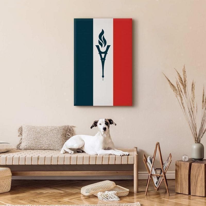 Quadro - Torch Against the Backdrop of the French Flag in Poster e stampe Collezione Casa - Trebisacce, commercioVirtuoso.it