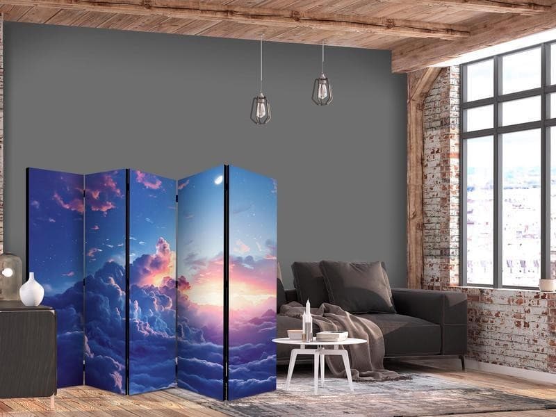 Paravento - Nighttime Concert in the Mountains: Clouds Illuminated by the Last Rays of the Sun in Tende a pannello Collezione Casa - Trebisacce, commercioVirtuoso.it