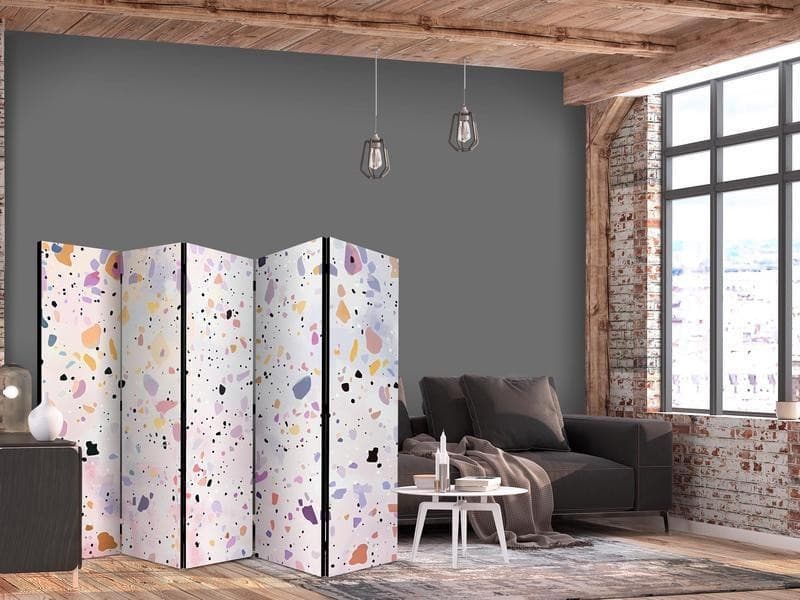 Paravento - Terrazzo in Confetti Style - Violet-Pink - Colorful Pattern in Paraventi Collezione Casa - Trebisacce, commercioVirtuoso.it