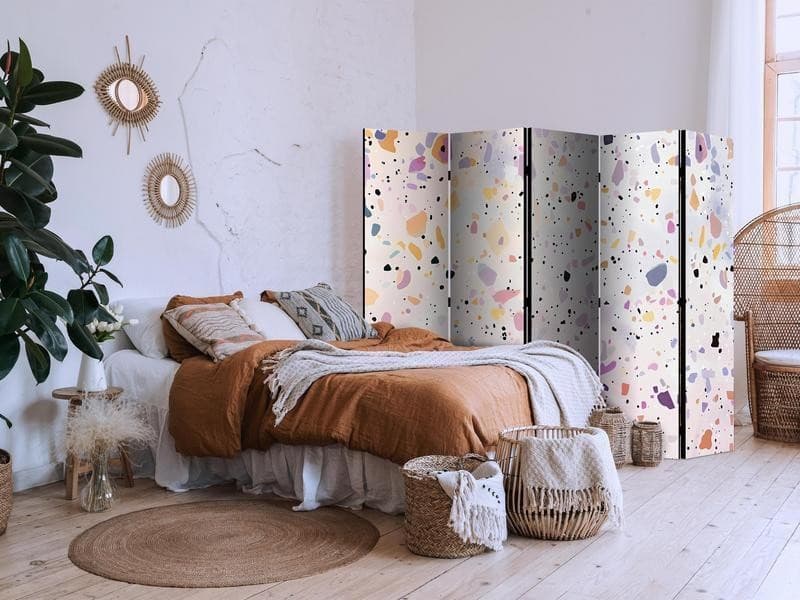 Paravento - Terrazzo in Confetti Style - Violet-Pink - Colorful Pattern in Paraventi Collezione Casa - Trebisacce, commercioVirtuoso.it