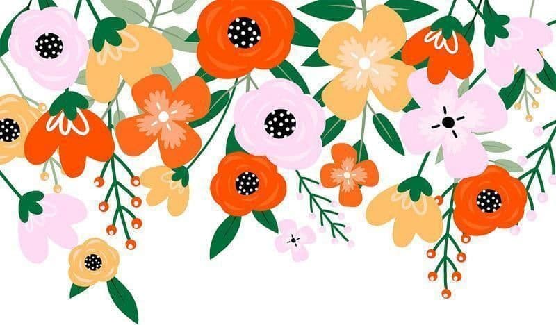 Carta da parati - Colorful Bloom - First Variant in Carta da parati Collezione Casa - Trebisacce, commercioVirtuoso.it