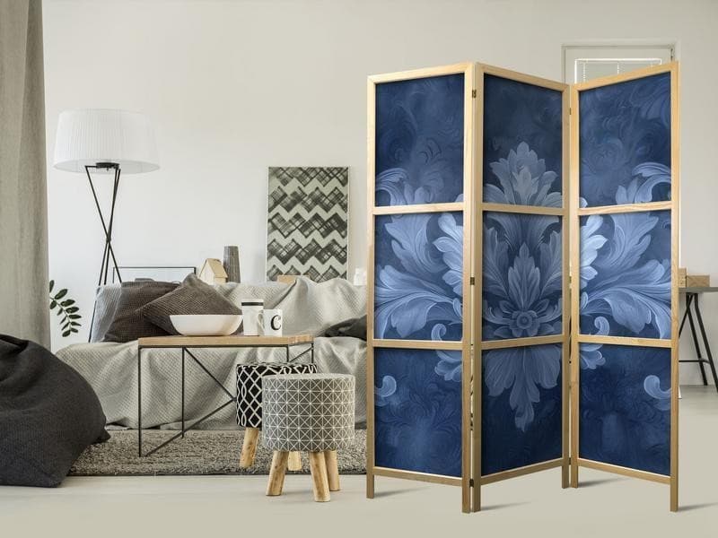 Paravento giapponese eleganza in blu e tonalità fredde 3 ante in Paraventi Collezione Casa - Trebisacce, commercioVirtuoso.it
