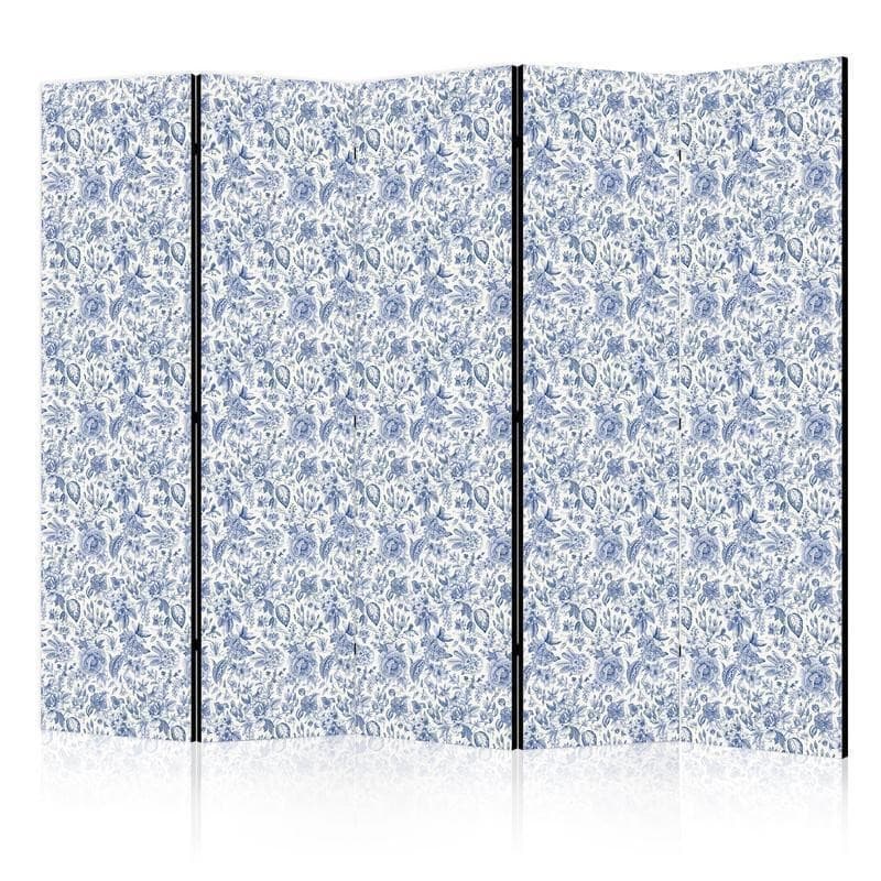 Paravento Fiori blu vintage 5 ante in Paraventi Collezione Casa - Trebisacce, commercioVirtuoso.it