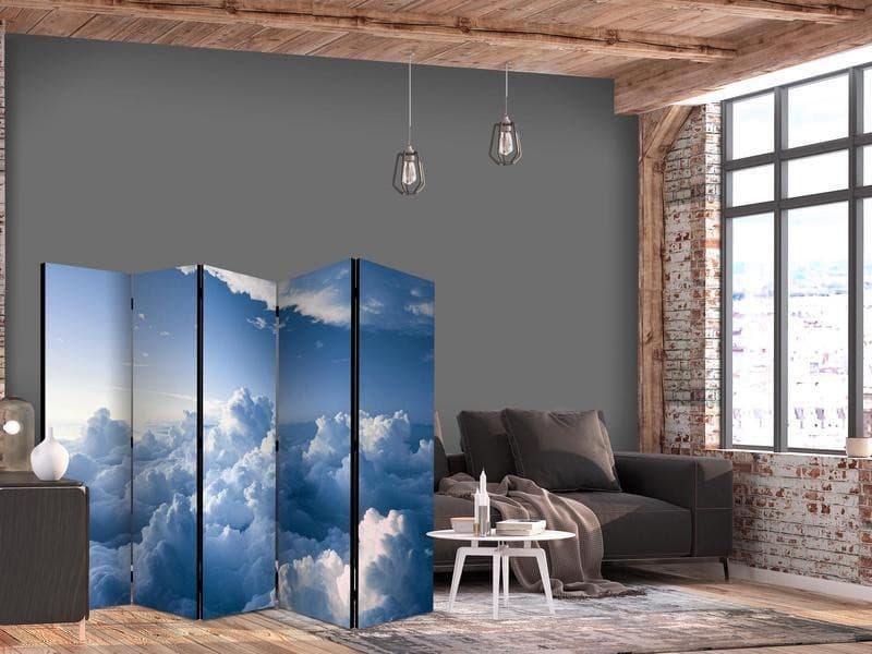 Paravento - Aerial Landscapes: Rays Illuminating Fluffy Cloud Formations in Paraventi Collezione Casa - Trebisacce, commercioVirtuoso.it