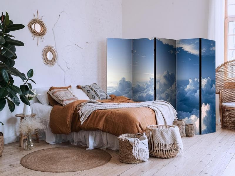 Paravento - Aerial Landscapes: Rays Illuminating Fluffy Cloud Formations in Paraventi Collezione Casa - Trebisacce, commercioVirtuoso.it
