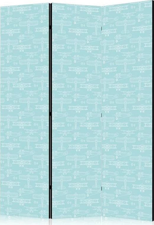 Paravento - Sketch - Outline of an Airplane in White on a Turquoise Background in Paraventi Collezione Casa - Trebisacce, commercioVirtuoso.it