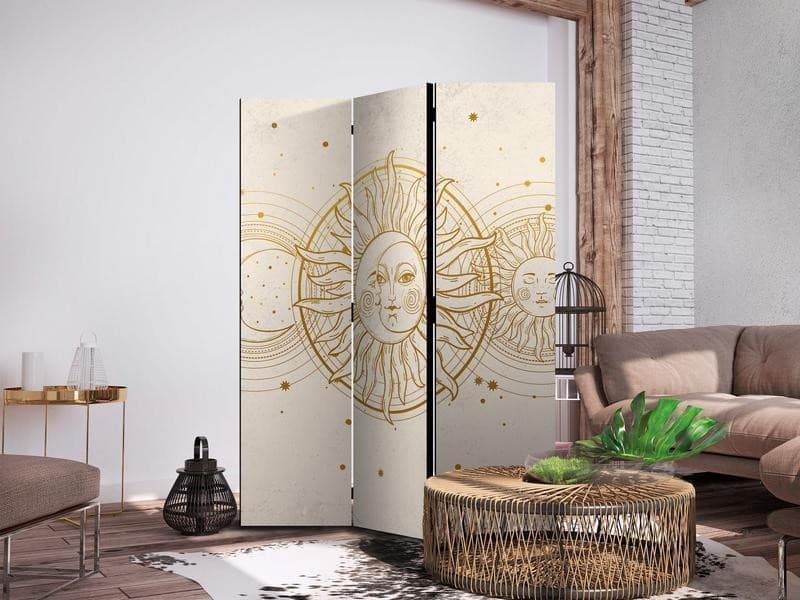 Paravento - Golden Sun and Moon - Artistic Retro Style Illustration in Paraventi Collezione Casa - Trebisacce, commercioVirtuoso.it