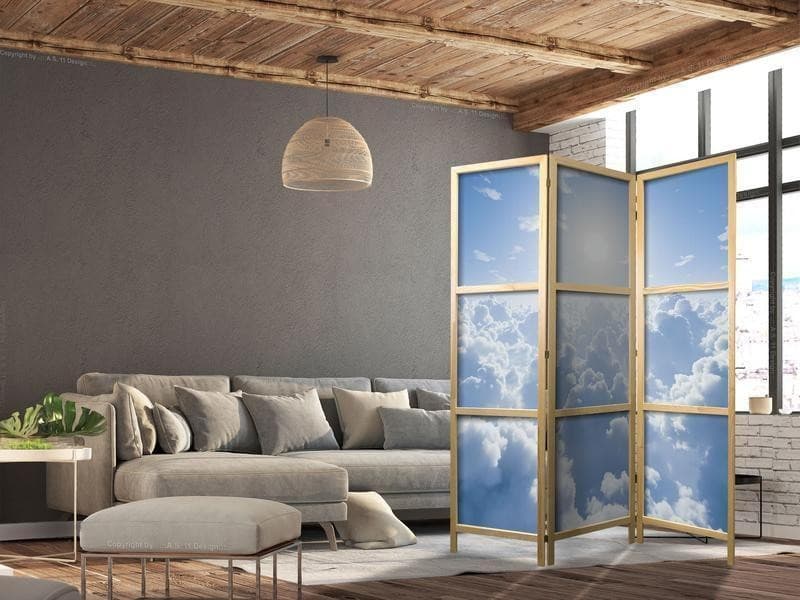 Paravento giapponese - Heavenly Calm: Warm Rays of the Sun in Paraventi Collezione Casa - Trebisacce, commercioVirtuoso.it