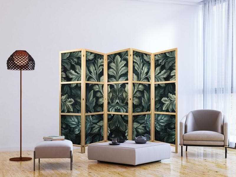 Paravento giapponese Foglie vittoriane verdi 5 ante in Paraventi Collezione Casa - Trebisacce, commercioVirtuoso.it