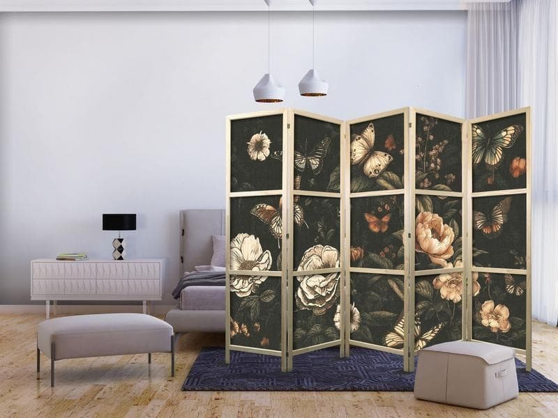 Paravento giapponese Farfalle che volano sui fiori 5 ante in Paraventi Collezione Casa - Trebisacce, commercioVirtuoso.it