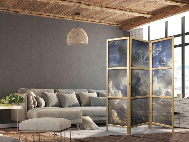 Paravento giapponese - Golden Reflections on Clouds Foretelling Dusk in Paraventi Collezione Casa - Trebisacce, commercioVirtuoso.it