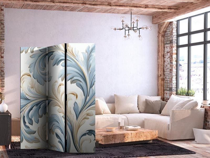 Paravento - Baroque Ornaments in Light Creamy Blue Colors in Paraventi Collezione Casa - Trebisacce, commercioVirtuoso.it