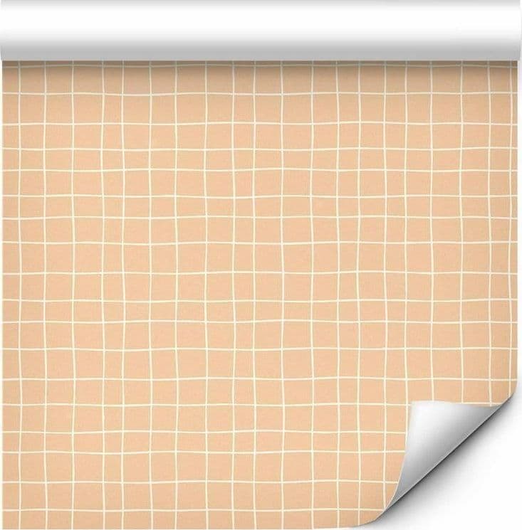 Tappezzeria murale - Waving Lines - Creamy Grid on a Noisy Pastel Background in Carta da parati Collezione Casa - Trebisacce, commercioVirtuoso.it