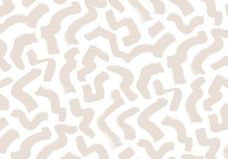 Carta da parati - Abstract composition - beige patterns in shapes on a white background in Carta da parati Collezione Casa - Trebisacce, commercioVirtuoso.it