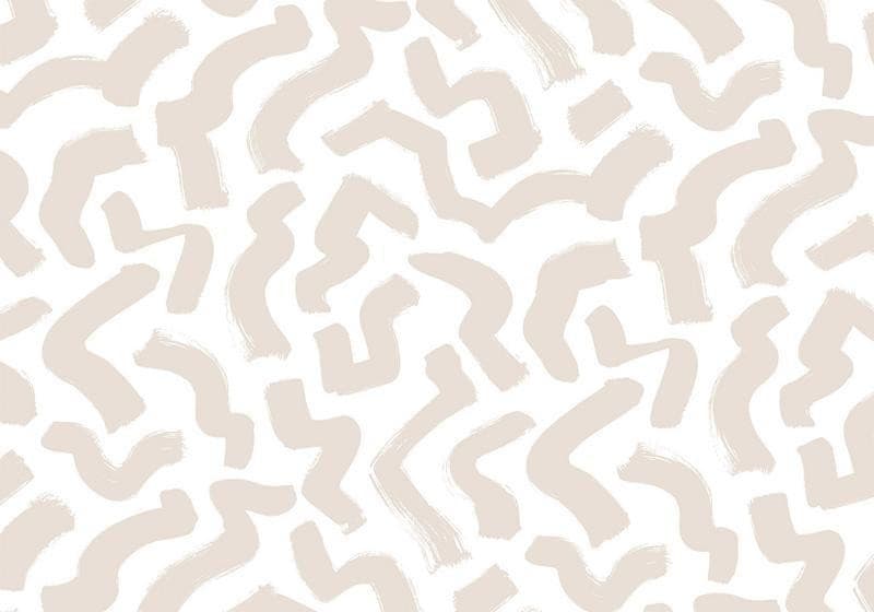 Carta da parati - Abstract composition - beige patterns in shapes on a white background in Carta da parati Collezione Casa - Trebisacce, commercioVirtuoso.it