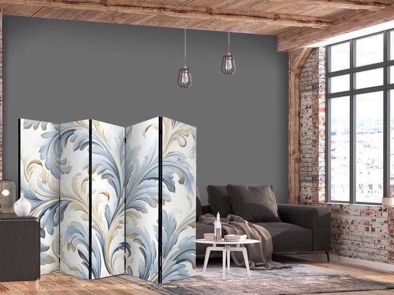 Paravento - Baroque Ornaments in Light Creamy Blue Colors in Paraventi Collezione Casa - Trebisacce, commercioVirtuoso.it
