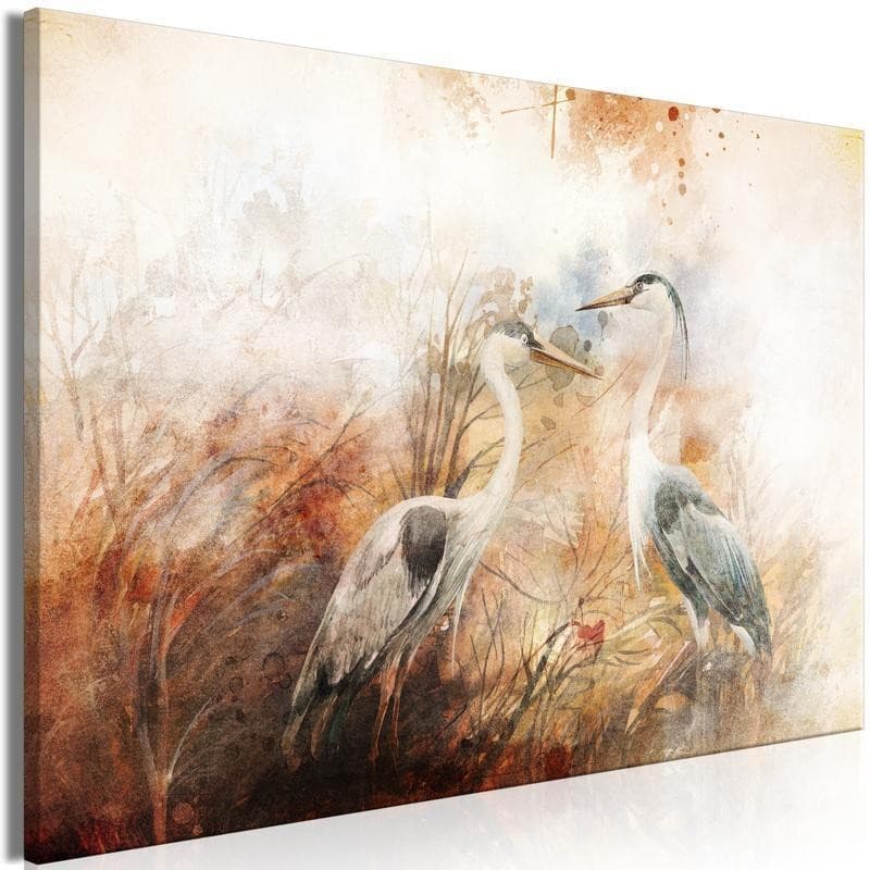 Quadro - Herons on the Hunt (1 Part) Wide in Poster e stampe Collezione Casa - Trebisacce, commercioVirtuoso.it