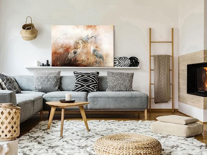 Quadro - Herons on the Hunt (1 Part) Wide in Poster e stampe Collezione Casa - Trebisacce, commercioVirtuoso.it