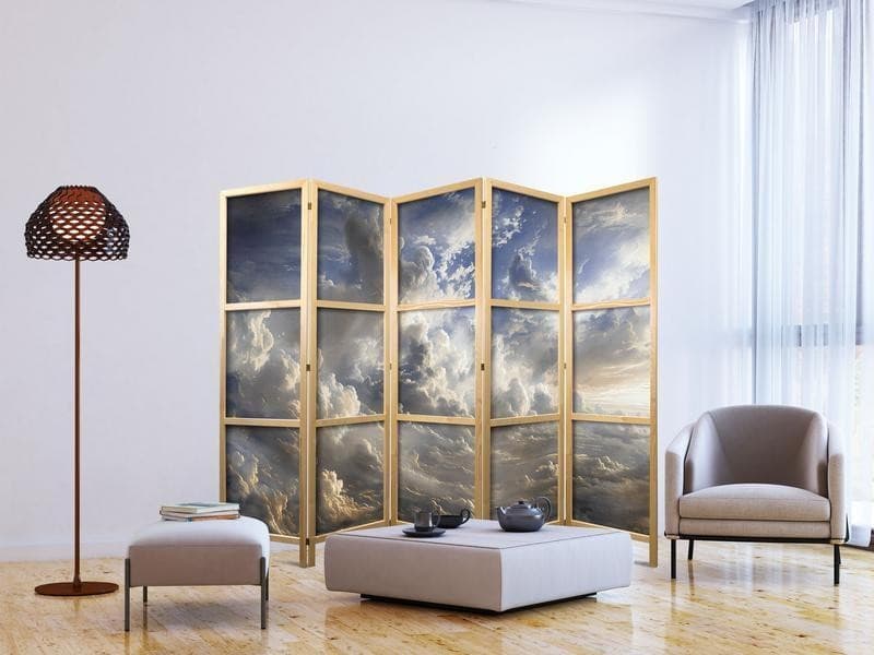 Paravento giapponese - Golden Reflections on Clouds Foretelling Dusk in Paraventi Collezione Casa - Trebisacce, commercioVirtuoso.it