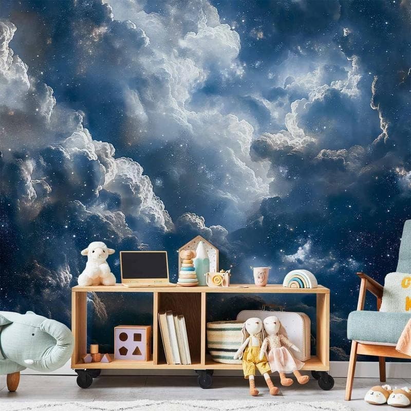 Carta da parati - Astronomical Wonders: Clouds and Stars in Harmonious Combination in Carta da parati Collezione Casa - Trebisacce, commercioVirtuoso.it