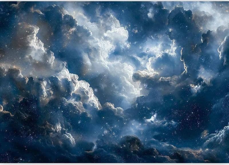 Carta da parati - Astronomical Wonders: Clouds and Stars in Harmonious Combination in Carta da parati Collezione Casa - Trebisacce, commercioVirtuoso.it