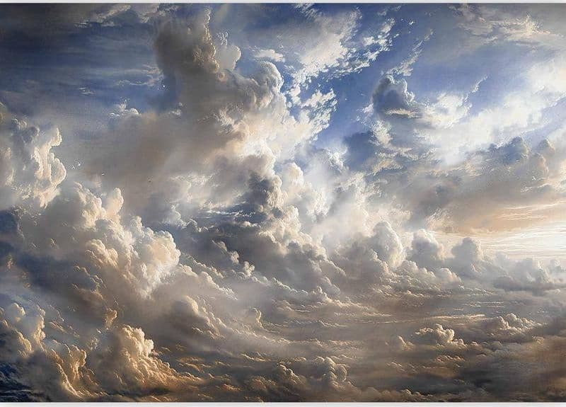 Carta da parati - Golden Reflections on Clouds Foretelling Dusk in Carta da parati Collezione Casa - Trebisacce, commercioVirtuoso.it