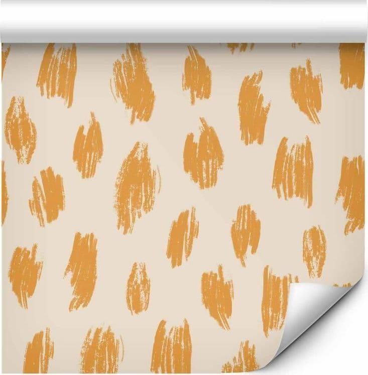 Tappezzeria murale - Drawn Pattern in Dots and Spots - in shades of orange and ecru in Carta da parati Collezione Casa - Trebisacce, commercioVirtuoso.it