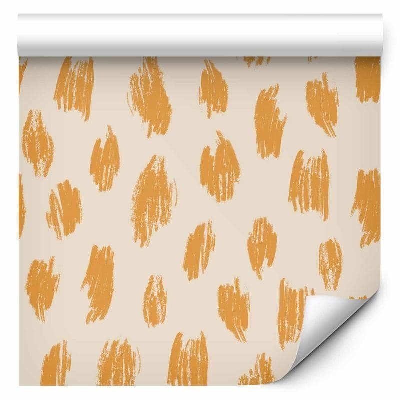 Tappezzeria murale - Drawn Pattern in Dots and Spots - in shades of orange and ecru in Carta da parati Collezione Casa - Trebisacce, commercioVirtuoso.it