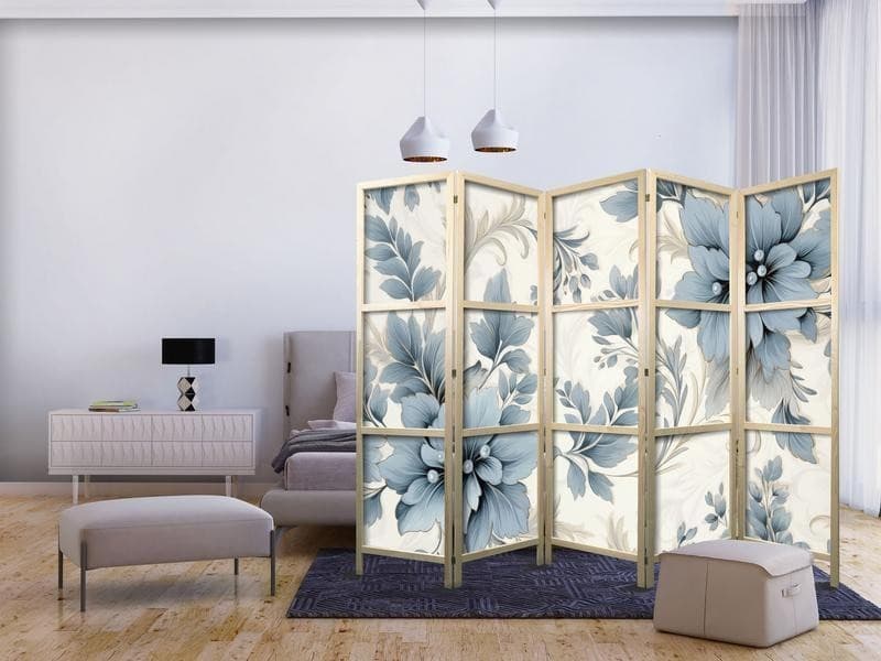 Paravento giapponese Fiori turchesi retrò 5 ante in Paraventi Collezione Casa - Trebisacce, commercioVirtuoso.it