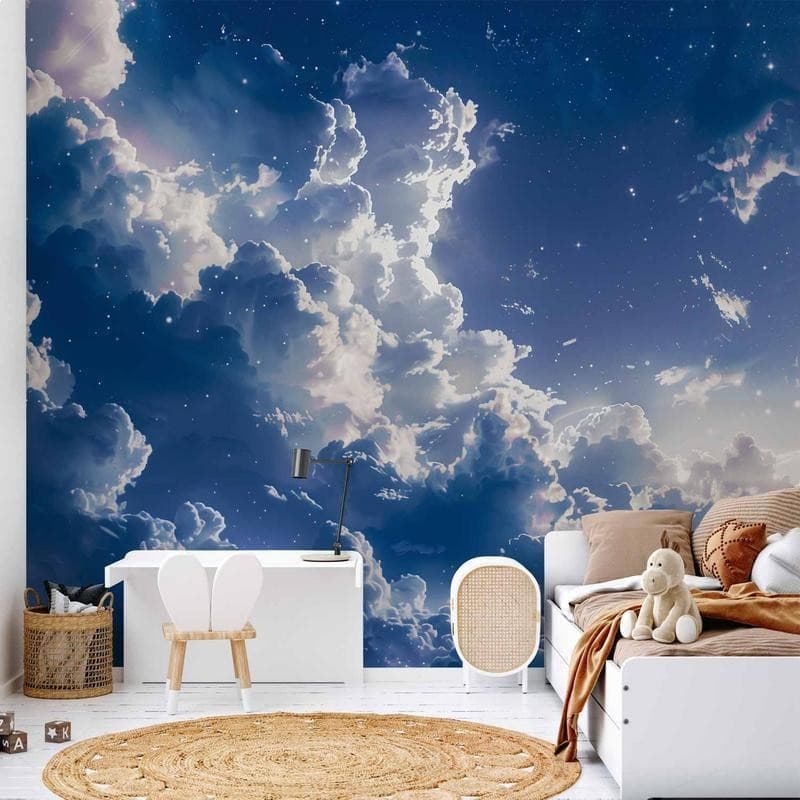 Carta da parati - Starry Clouds and Delicate Light Over a Corner of the Sky in Carta da parati Collezione Casa - Trebisacce, commercioVirtuoso.it