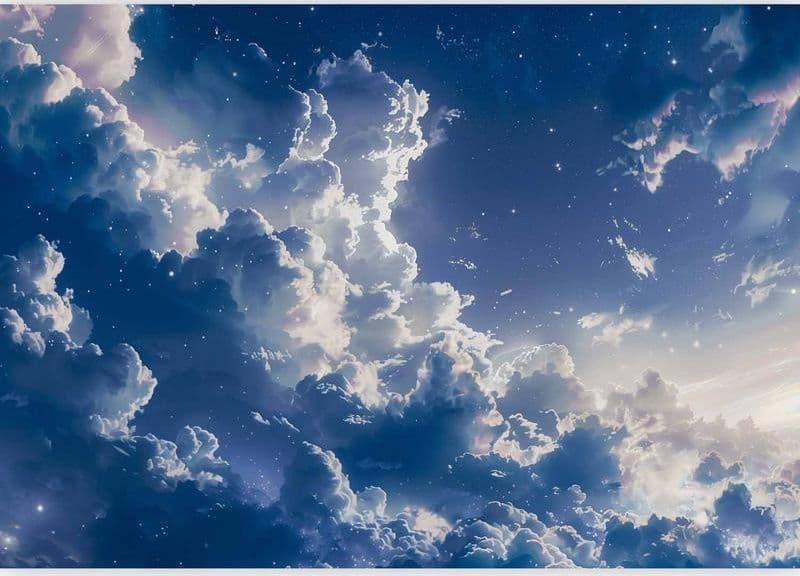 Carta da parati - Starry Clouds and Delicate Light Over a Corner of the Sky in Carta da parati Collezione Casa - Trebisacce, commercioVirtuoso.it