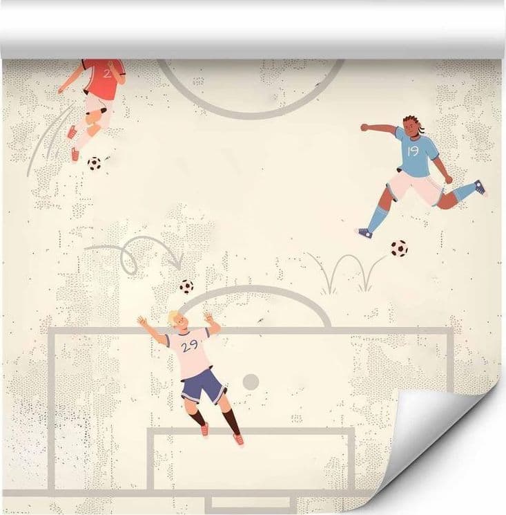 Tappezzeria murale - Soccer Game - Illustration of soccer players in action on the field in Poster e stampe Collezione Casa - Trebisacce, commercioVirtuoso.it
