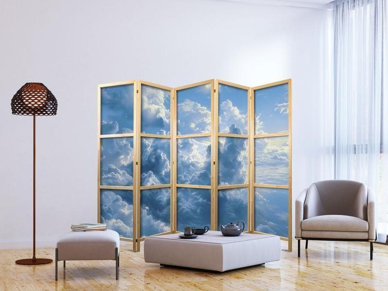Paravento giapponese - Ocean in the Air: Waving Clouds Reflecting Morning Light in Paraventi Collezione Casa - Trebisacce, commercioVirtuoso.it