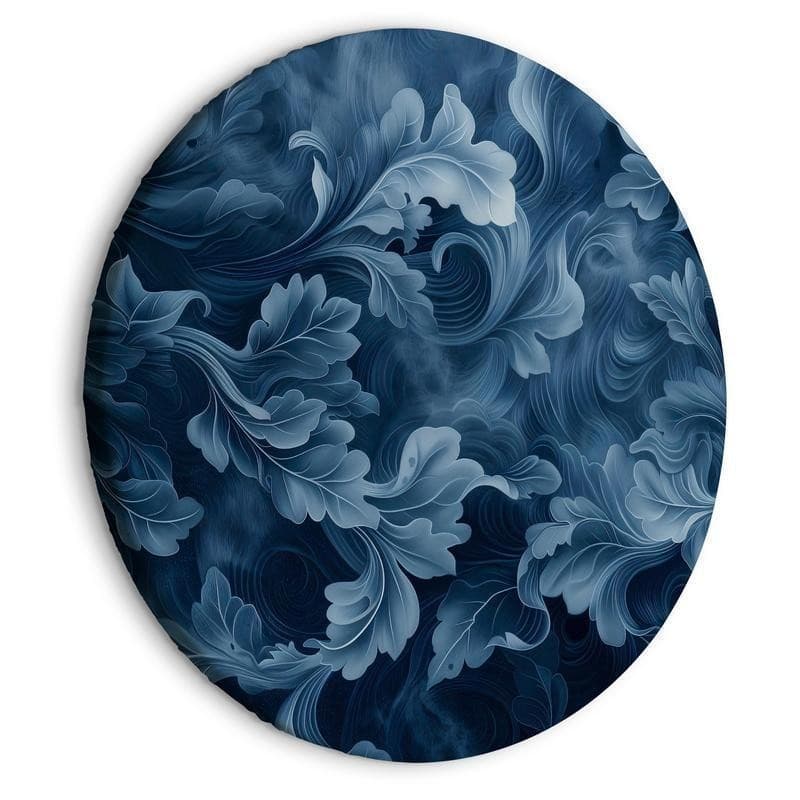 Quadro rotondo - Abstract Ornaments Dark Blue Victorian Leaves in Poster e stampe Collezione Casa - Trebisacce, commercioVirtuoso.it