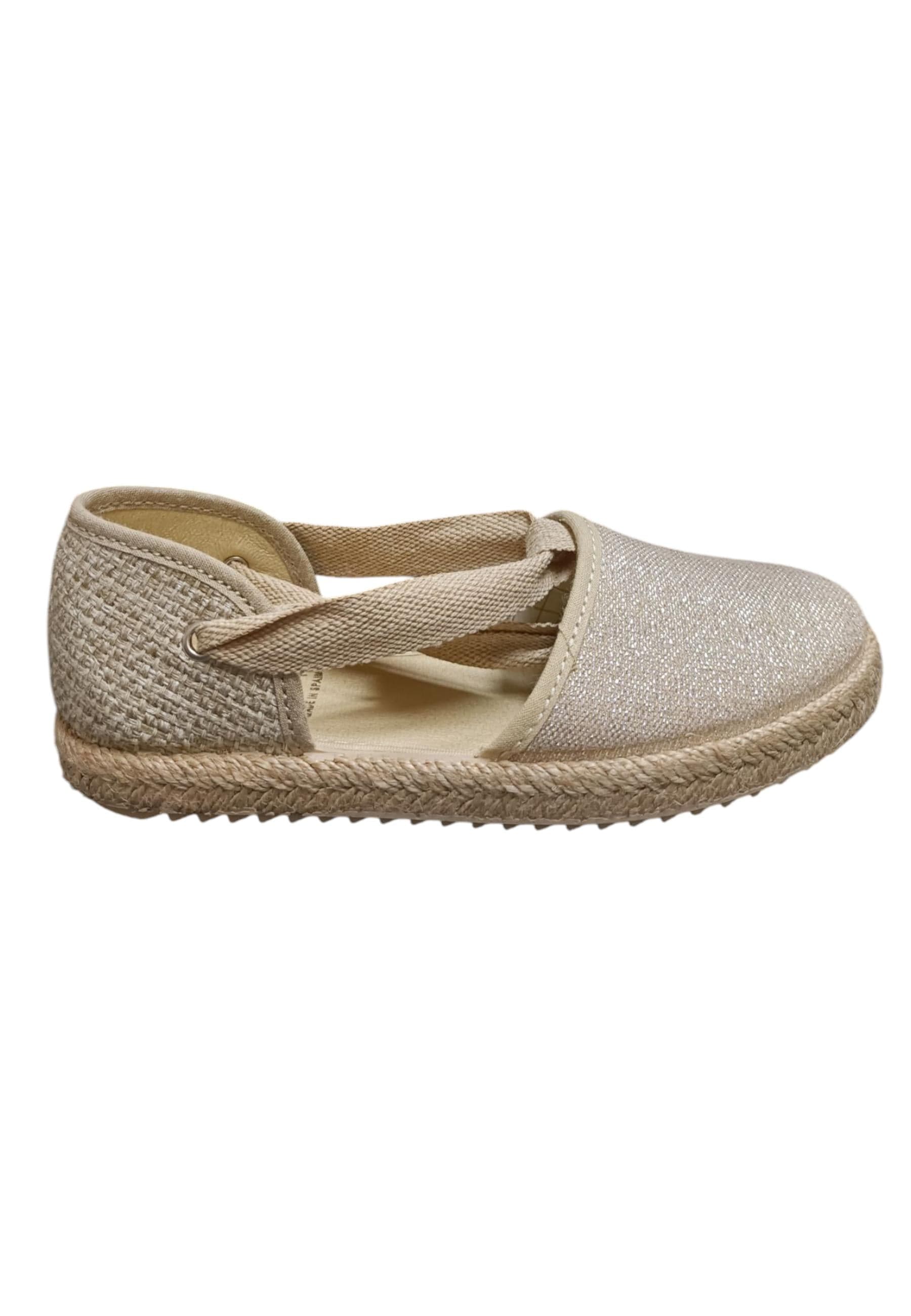 Espadrillas bambina Vul-Ladi Carla beige tela laccio summer style - 5
