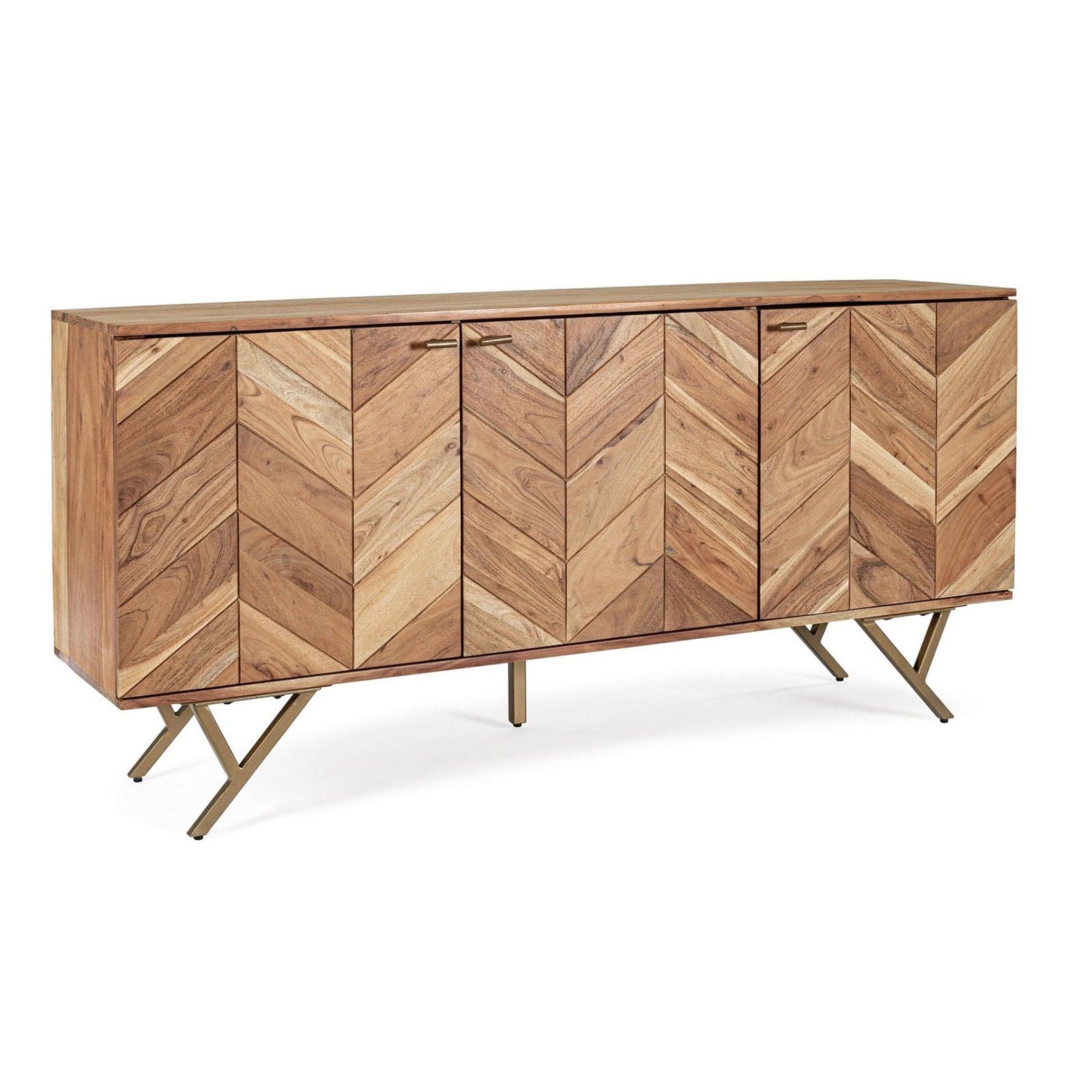 Credenza "Raida" con struttura in legno di acacia, mobile in stile moderno - 19